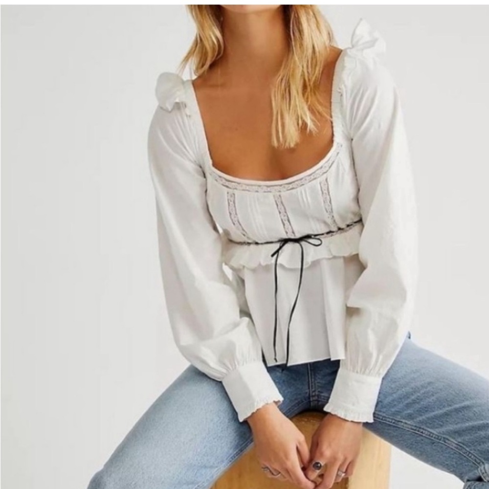 Free People Cathleen
Blouse Ivory Top Size L